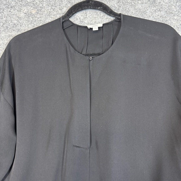 Vince Black Silk Blend Blouse  Long Sleeve Minimalist Workwear Top Size S - Picture 3 of 16